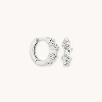 ピアス ハギー クラスター クリスタル | ホワイトゴールド