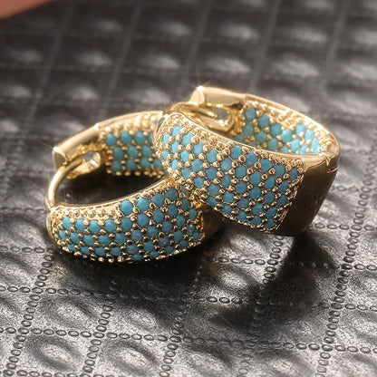 ピアス フープ Cuentas ターコイズ Tono ゴールデン | ゴールド