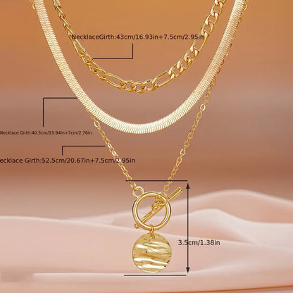 Savira ネックレス レイヤード Moneda テクスチャード | ゴールド