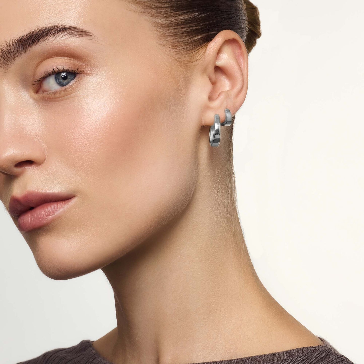Gia ピアス フープ | ホワイトゴールド