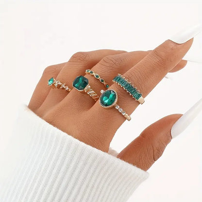 Zarina セット リング エメラルド エクスクイジット | ゴールド