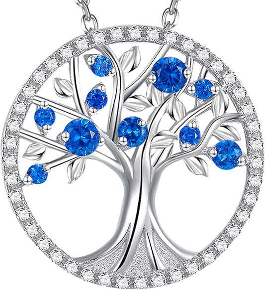 ネックレス Árbol Vida サファイア | ホワイトゴールド