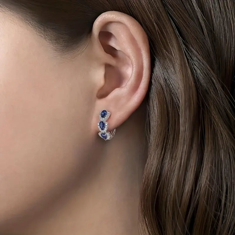 ピアス クレスト サファイア ロイヤル | ホワイトゴールド