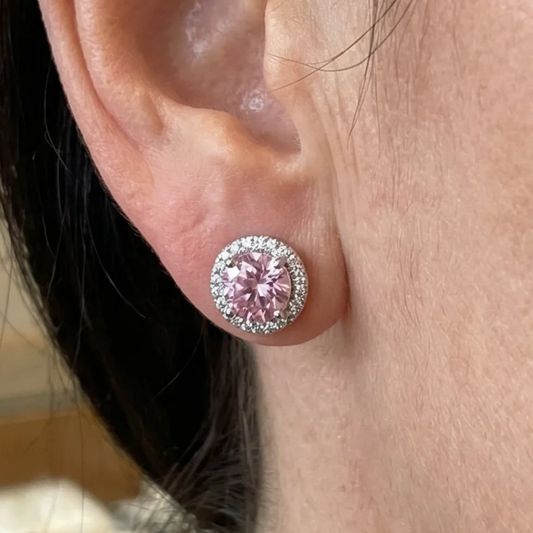ピアス スタッド Redondos パヴェ ローズ | ホワイトゴールド