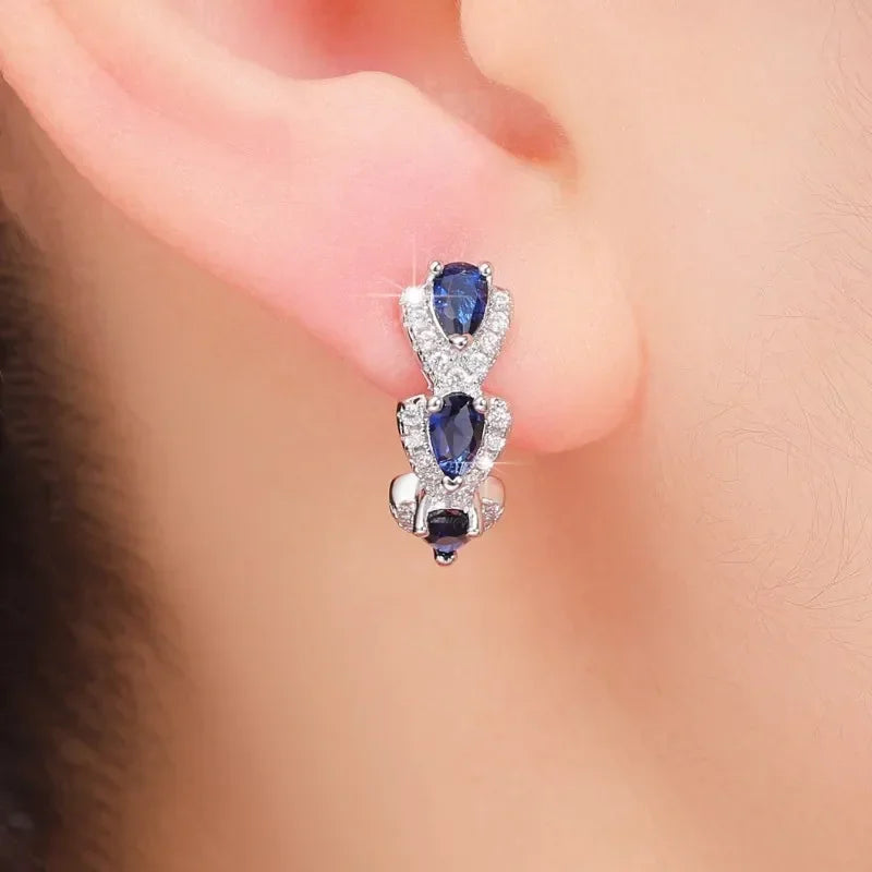 ピアス クレスト サファイア ロイヤル | ホワイトゴールド
