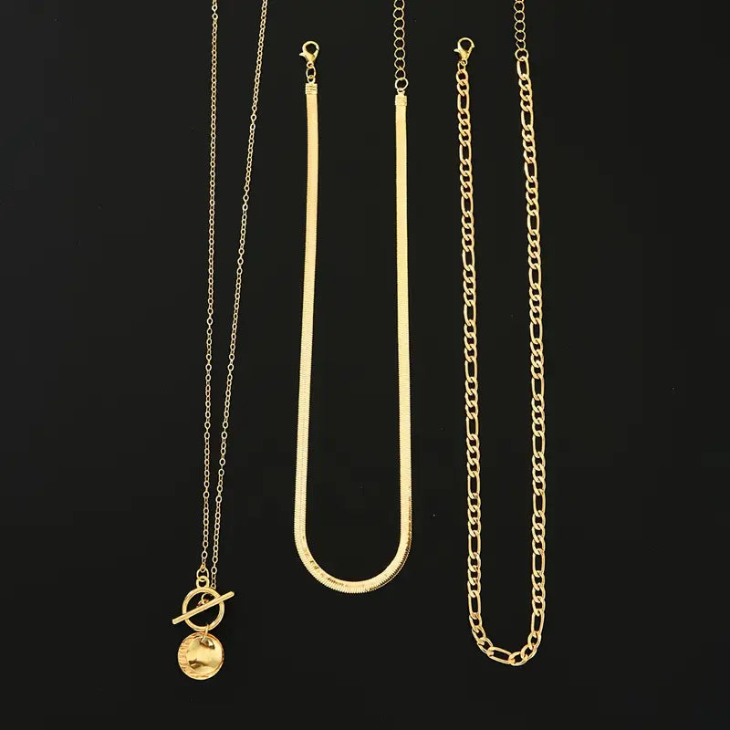 Savira ネックレス レイヤード Moneda テクスチャード | ゴールド