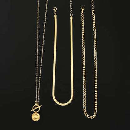 Savira ネックレス レイヤード Moneda テクスチャード | ゴールド